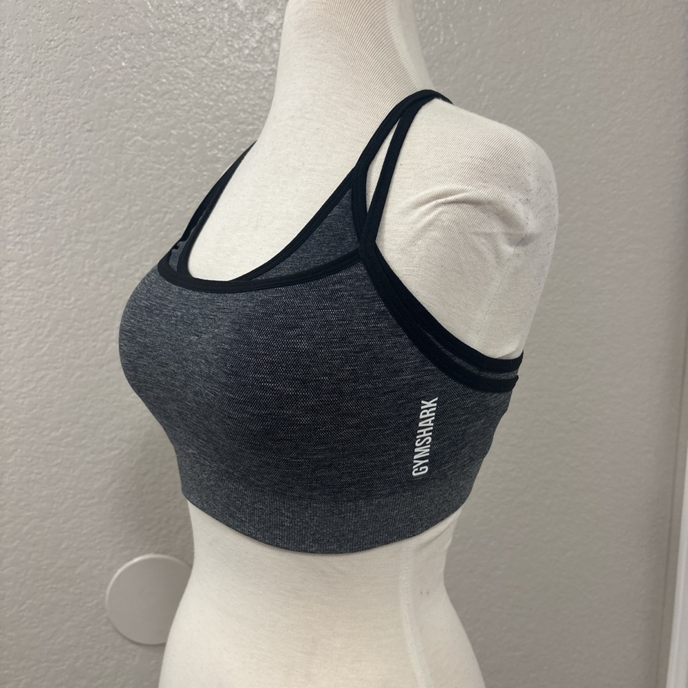 Gymshark Charcoal and Black Sports Bra